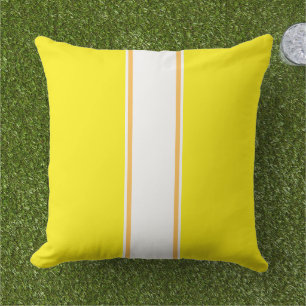 Cojín De Exterior Rayas de Carreras blanca amarillo limón blanco bri