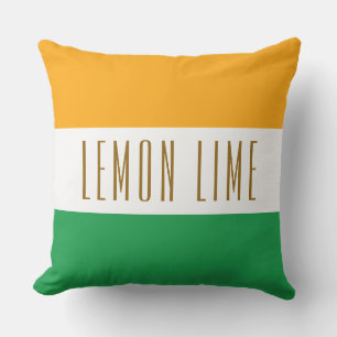 Cojín De Exterior Rayas de Lima Limón Verde Blanco Amarillo Naranja