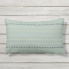Cojín De Exterior Rayas musicales modernas Navy Pastel Seafoam Green