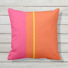 Cojín De Exterior Rayas verticales modernas rosadas, Naranjas y amar