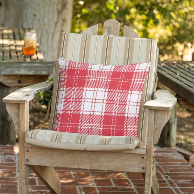 Cojín De Exterior Red Plaid (Silla)