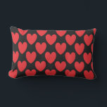 Cojín De Exterior Regalo de Bodas El día de San Valentín de patrones<br><div class="desc">Diseñado con lindos patrones de corazón de doodle rojo en un fondo negro sólido. Puede cambiar a cualquier color de fondo como desee.</div>