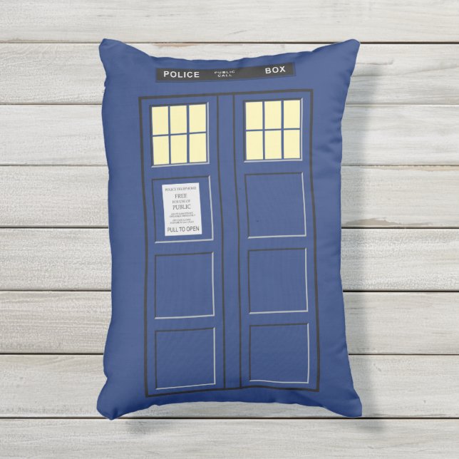 Cojín De Exterior Reino Unido - Policía Azul - Casilla 1 (Frente (Vertical))