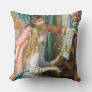 Cojín De Exterior Renoir Dos Niñas en el Piano Imprimir Música Arte