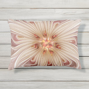 Cojín De Exterior Resumen Arte Fractal Peach Pastel Moderno