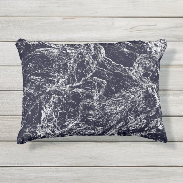 Cojín De Exterior Resumen azul/blanco (Anverso)