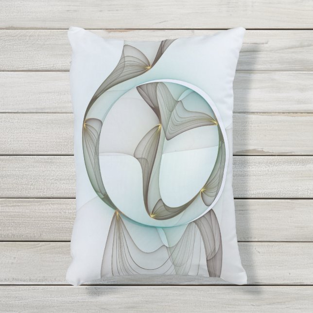 Cojín De Exterior Resumen Elegancia dorada turquesa moderna (Frente (Vertical))