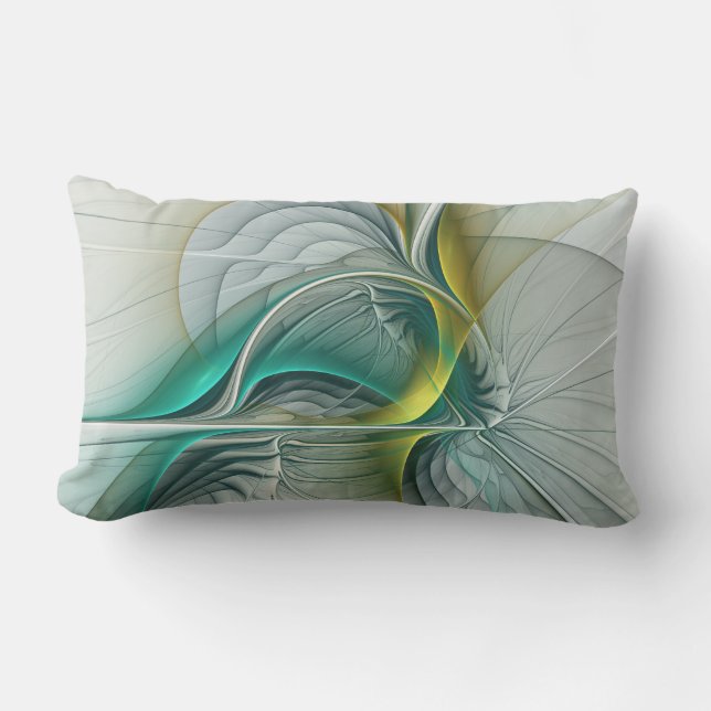 Cojín De Exterior Resumen hipnótico Fractal Verde azulado Turquesa d (Anverso)
