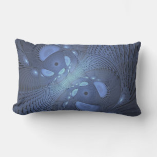 Cojín De Exterior Resumen moderno Arte Fractal Dusk Azul trendy