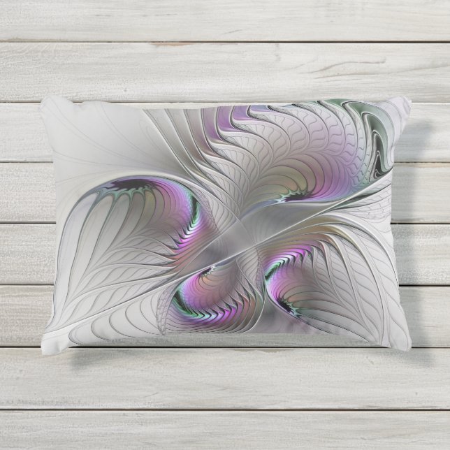 Cojín De Exterior Resumen moderno Shy Fantasía Figura Arte Fractal (Anverso)