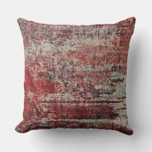 Cojín De Exterior Resumen Urbano Grunge Rojo Tan Turquesa Verde