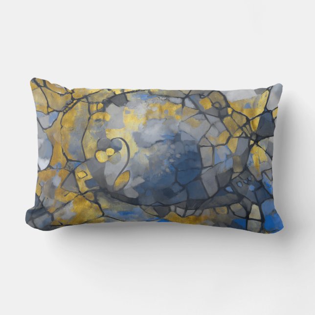 Cojín De Exterior Resumen, vidrio manchado, pintura contemporánea (Anverso)