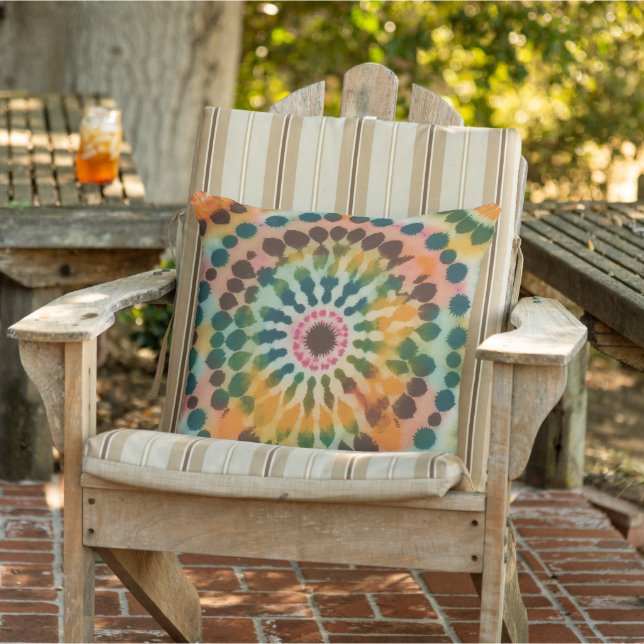 Cojín De Exterior Retro Mandala Tie Dye (Silla)