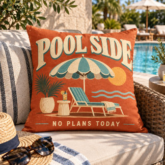 Cojín De Exterior Retro Pool Side No Plans Today Outdoor