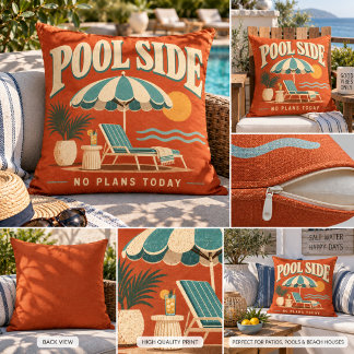 Cojín De Exterior Retro Pool Side No Plans Today Outdoor