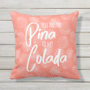 Cojín De Exterior Reversible coralino de la piña hawaiana de Pina