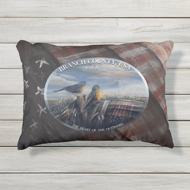 Cojín De Exterior Robin Branch Co. MICH. (Anverso)