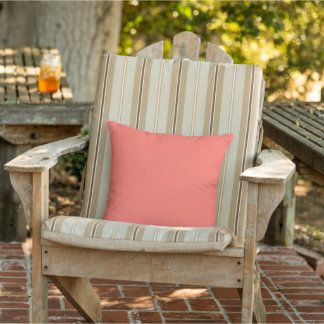 Cojín De Exterior Rosa coral moderno color sólido plano
