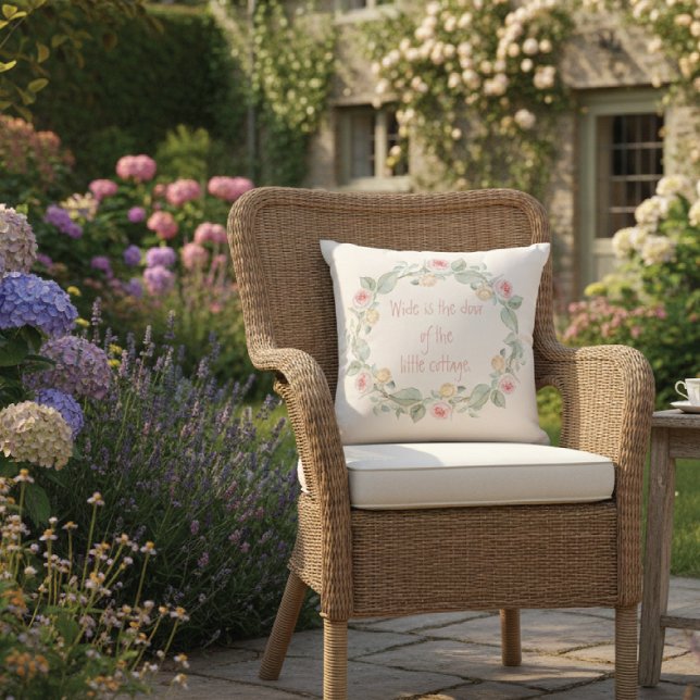 Cojín De Exterior Rosa de cabaña Wreath Irish Verse (Subido por el creador)