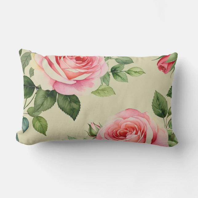 Cojín De Exterior Rosa rosa y Rosebud (Anverso)