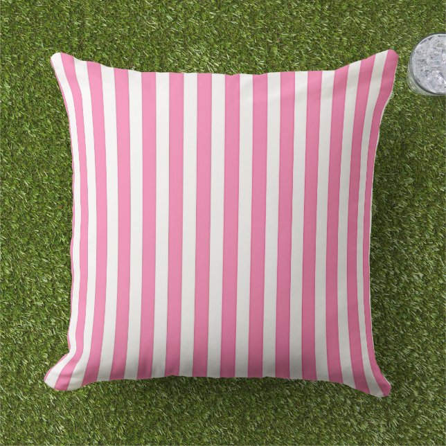 Cojín De Exterior Rosa y Blanco (Césped)