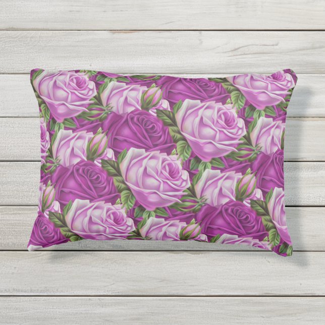 Cojín De Exterior Rosas (Reverso)