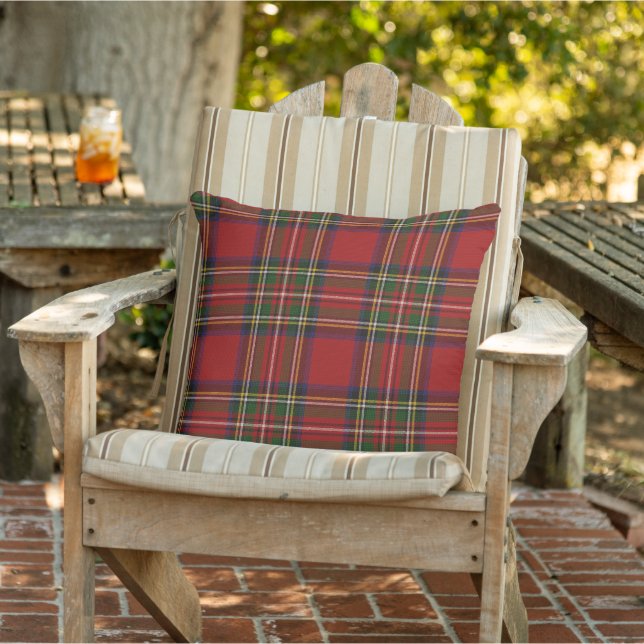Cojín De Exterior Royal Stewart Clan Tartan Plaid (Silla)