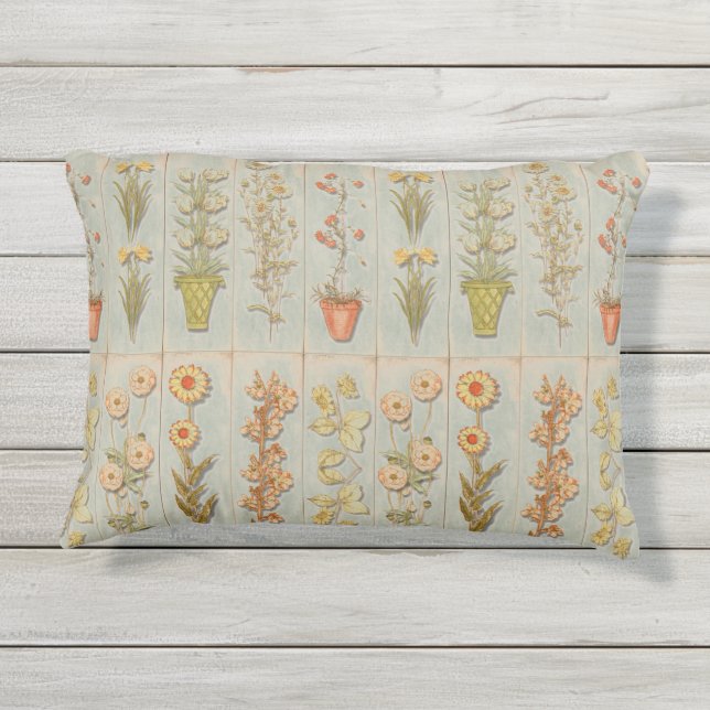 Cojín De Exterior Rústica de las plantas de cosecha (Reverso)