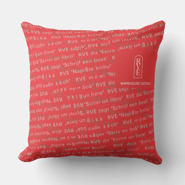 Cojín De Exterior RVE DICE: Pillow "Write A Book" (Rojo) (Anverso)