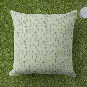 Cojín De Exterior Sage Verde Floral Discreto