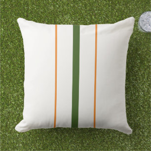 Cojín De Exterior Selva deportiva Naranja verde franjas de Carreras