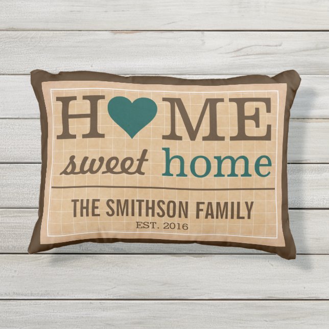 Cojín De Exterior Signo de bienvenida personalizado de la familia Sw (Reverso)