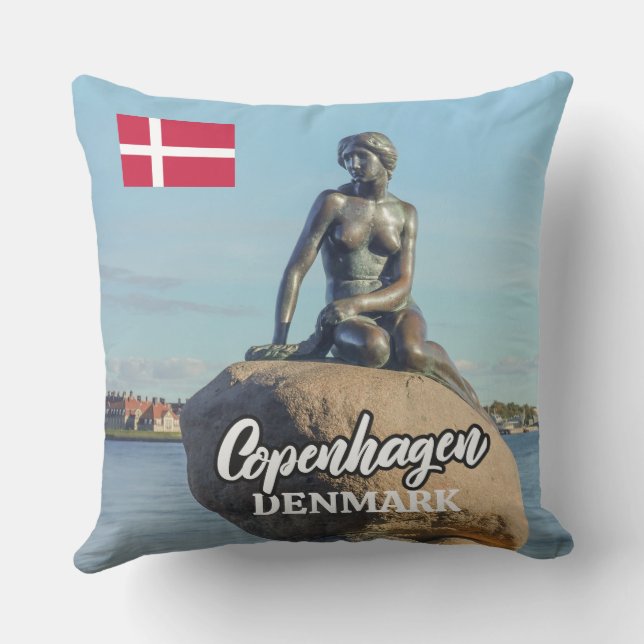 Cojín De Exterior Sirena de Copenhague Dinamarca (Reverso )