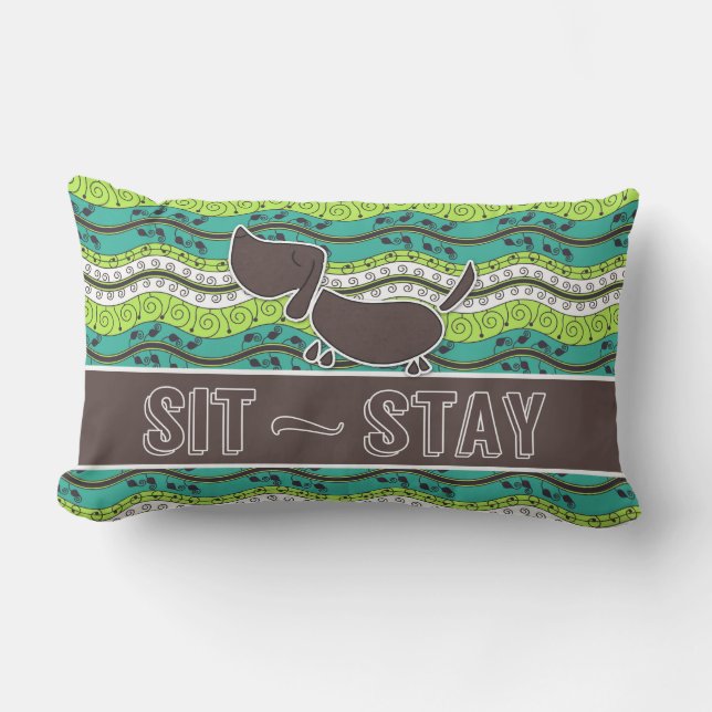 Cojín De Exterior Sit and Stay Monogrammed Dog Lover (Anverso)