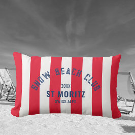 Cojín De Exterior Snow Beach Club Red Cabana Stripe Winter