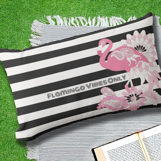 Cojín De Exterior Sólo Vibes Flamingo - Flamingo franja blanca negra (Subido por el creador)