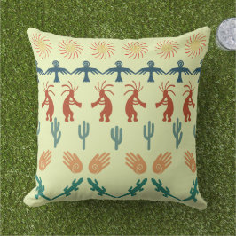 Cojín De Exterior Southwest American Indian Tribal Petroglyphs Art