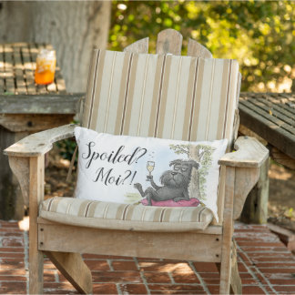 Cojín De Exterior Spoiled Fancy Dog Black Schnauzer Throw Pillow