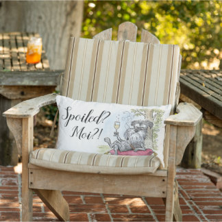 Cojín De Exterior Spoiled Fancy Dog Grey Schnauzer Throw Pillow