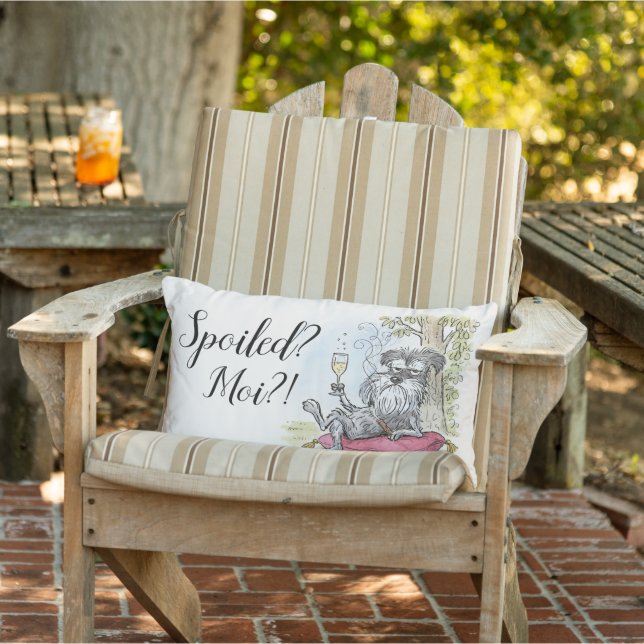Cojín De Exterior Spoiled Fancy Dog Grey Schnauzer Throw Pillow (Silla)
