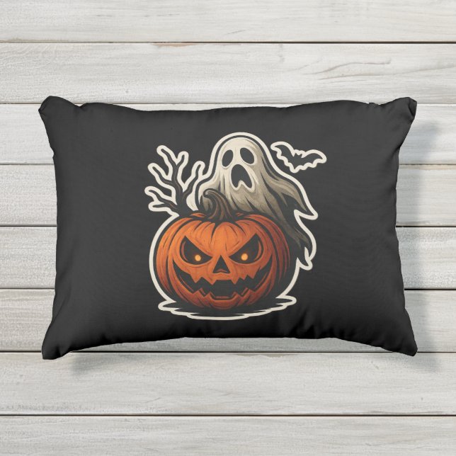 Cojín De Exterior Spooky Halloween Pegatina (Anverso)