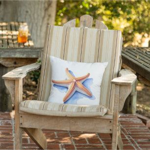 Cojín De Exterior Starfish and Blue Silhouette