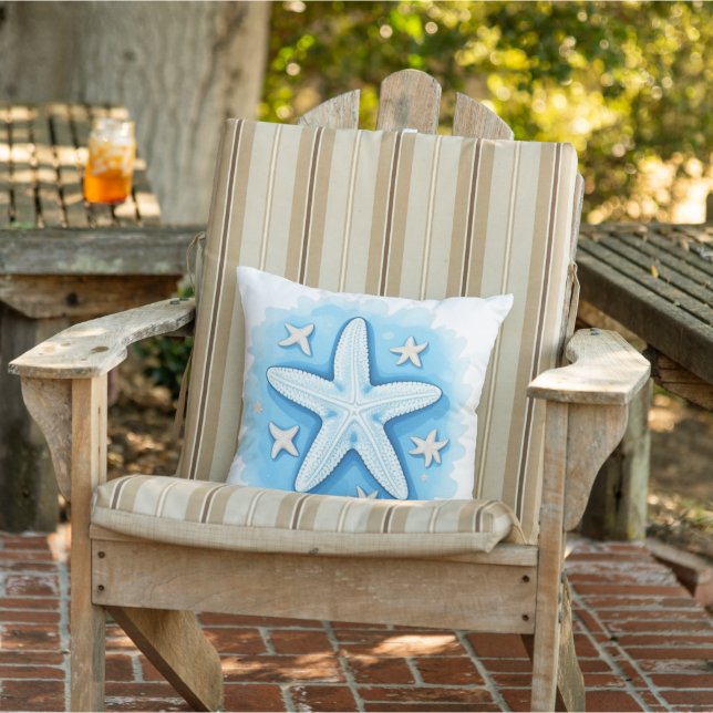 Cojín De Exterior Starfish en azul (Silla)