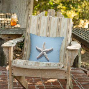 Cojín De Exterior Starfish exótico con fondo azul
