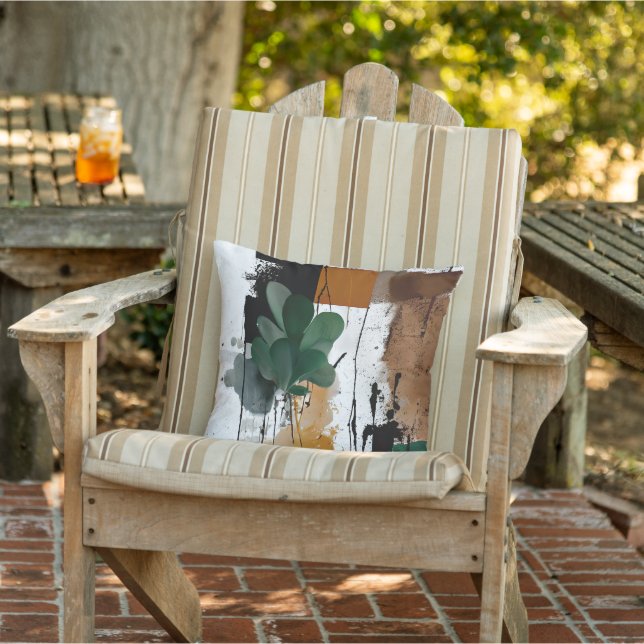 Cojín De Exterior Suculantes y salpicaduras de arte abstracto (Silla)