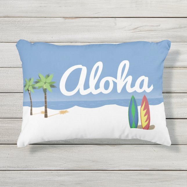 Cojín De Exterior Surf de Aloha (Anverso)