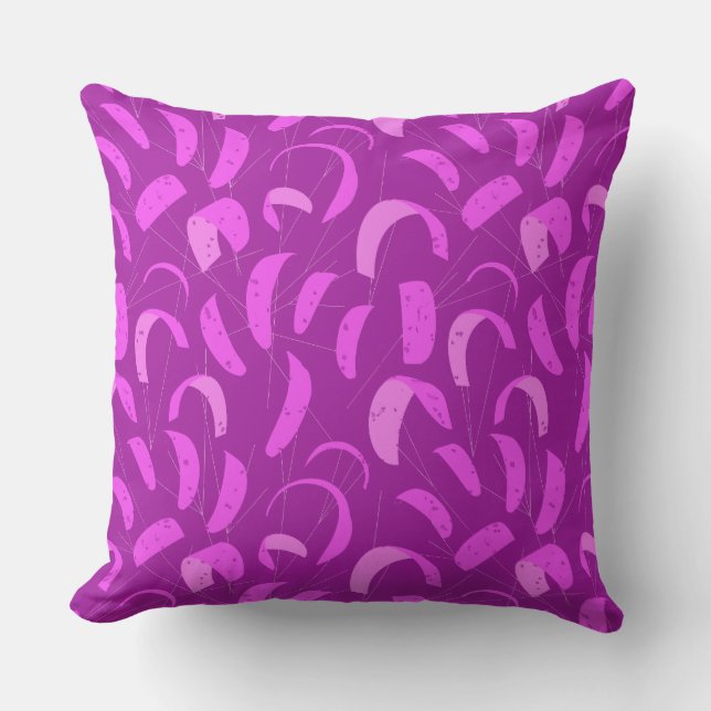 Cojín De Exterior Surfista Rosa Chica Kite Surfing (Anverso)