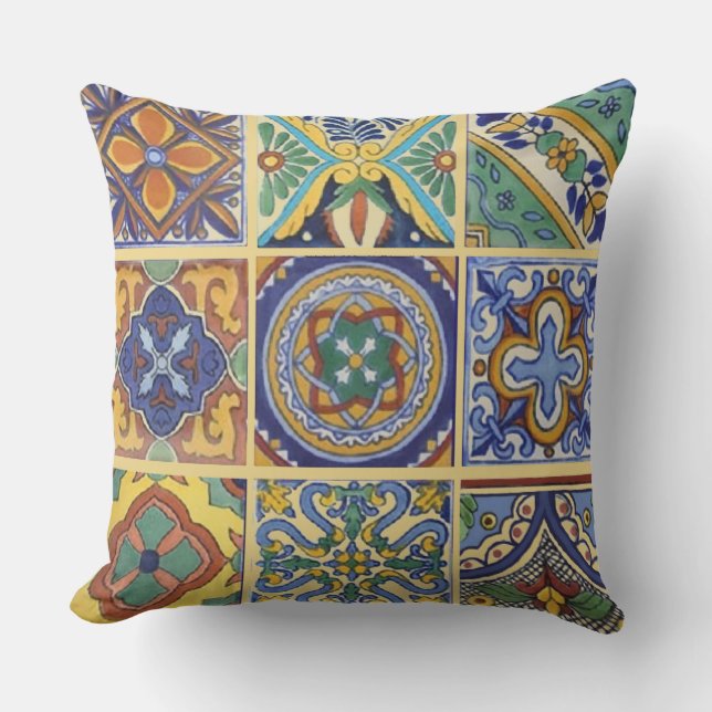 Cojín De Exterior Talavera Tiles Outdoor Pillow (Anverso)