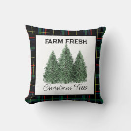 Cojín De Exterior Tartan a cuadros de árbol de Navidad Decoración de