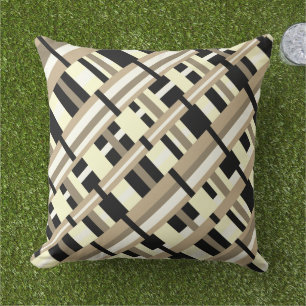 Cojín De Exterior Taupe, Tan, Negro, Blanco Diagonal